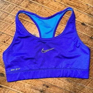 Nike blue two tone strappy S Athleisure sports bra thumbnail 1