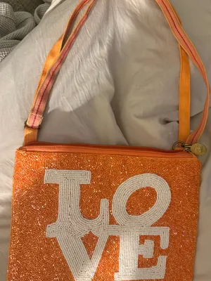 America & Beyond All My Love Top Zip Clutch - Orange thumbnail 2