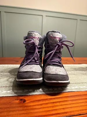 BearPaw Women's Charcoal Gray & Purple Winter Snow Rain Ruby Lace-up Boots Sz 5 thumbnail 2