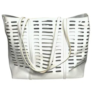 Anthropologie White Rafaella Large Faux Leather Toe Bag thumbnail 2