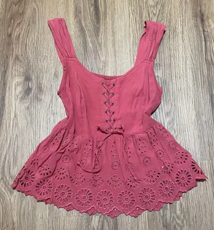 Aeropostale Eyelet Lace Up Tank thumbnail 1