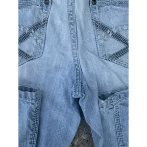 Madison Denim Women's Low Rise Flare Leg Distress SZ 7/8 Dark Stitch Embroidery‎ thumbnail 12