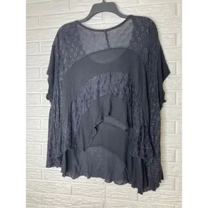 Free People anything & everything black‎ asymmetrical top women's size medium thumbnail 7