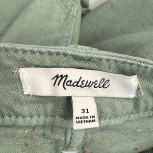 Madewell High Rise Utility Shorts Sage Green Flecked Button Fly L8678 Size 31 thumbnail 5