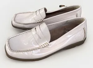 A2 by Aerosoles Two Sew Womens 8.5 B Pink Patent Penny Loafers Square Toe‎ Flat thumbnail 1