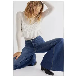 WE THE FREE Women's Just Float On Flare Jeans 27 High Rise Raw Hem Boho Festival thumbnail 3