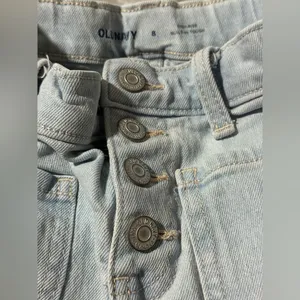 Old Navy Sky Blue High Waist Girls Button Up Shorts thumbnail 3