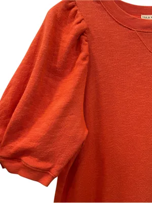 Ulla Johnson Landry Orange (Chili ) Puff Sleeve Cotton Fall Mini Dress Small thumbnail 9