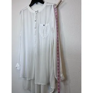 Free people white gauze boyfriend button down shirt Size Medium thumbnail 7