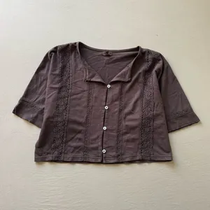 Aerie Short Sleeve Crochet Cardigan Top thumbnail 5