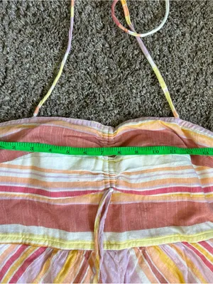 Anthropologie Savannah Halter Striped Dress US Women 4 Orange Boho-Style thumbnail 6