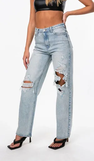 Edikted Wide Or Die Ripped Jeans thumbnail 2