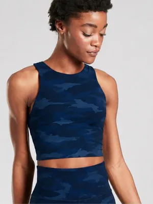 Athleta Conscious Blue Camo Crop Tank Top Women’s Small thumbnail 1