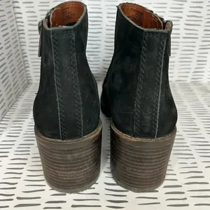 Lucky Brand LK-ROQUEE Black Suede Double Zip Ankle Booties Sz 9M/39 Boho Grunge thumbnail 6