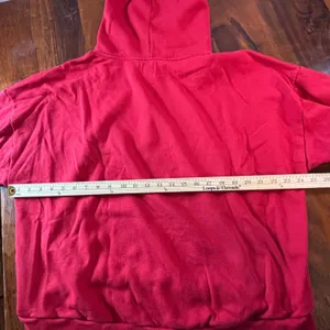 GAP Womens Red Fleece Pullover Hoodie Sweatshirt Size Large Tall Relaxed Fit thumbnail 7