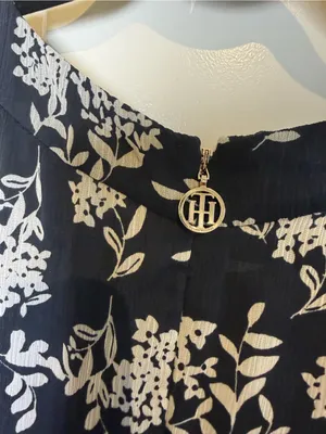 Tommy Hilfiger Navy and White Floral Halter Midi Dress thumbnail 4