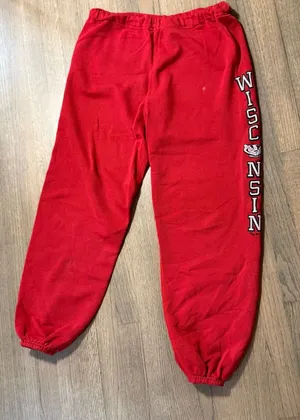 Wisconsin Badgers Vintage Red Jogger Pants Size Medium thumbnail 1