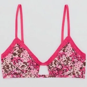 Aerie Pink Floral Bralette NWT M thumbnail 1