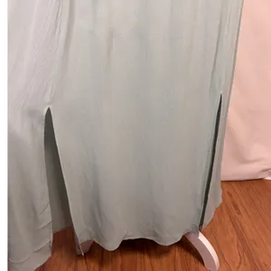 Womens Maxi Skirt Small Sage Green Side Slit Rayon Boho‎ Minimalist USA Cottage thumbnail 4