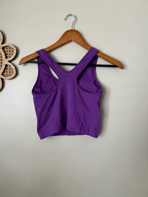 Calia purple ribbed crop top thumbnail 5