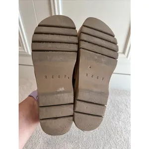 REEF Vista Higher Platform Slide Sandal Brown Vegan Leather Chunky Boho Beach thumbnail 8