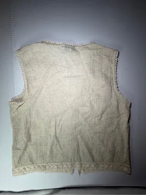 ASOS Cream Lace-Trim Sleeveless Button-Down Top thumbnail 6