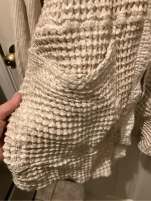 BDG Cream Waffle-Knit Button Front Cardigan thumbnail 3