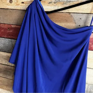 Badgley Mischka Mark & James Blue One Shoulder Dress‎ Size Small thumbnail 4