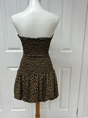 Sky to Moon Leopard Print‎ Strapless Tube Dress - Size S. thumbnail 3
