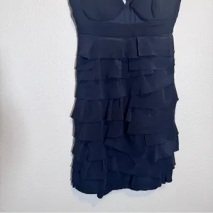Alexander Wang Black Silk Bustier Silk Mini Dress Womens 4 Ruffled Tiered Goth thumbnail 6