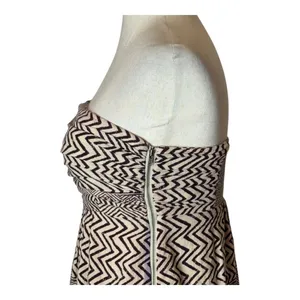 Anthropologie Edme & Esyllte Dress‎ Women 0 Ivory Brown Strapless Hypnotic Maxi thumbnail 9