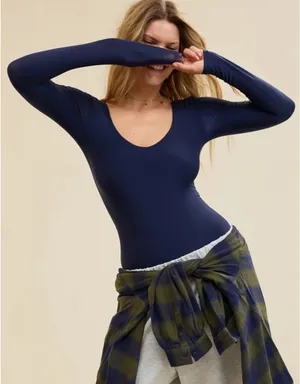 Aerie Smoothez Navy Bodysuit NWT thumbnail 1