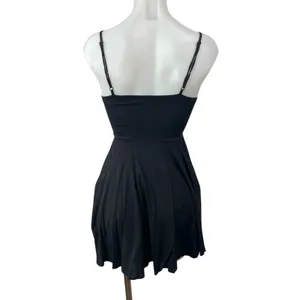 Talula Women's Black Sleeveless V Neck Cami Camisole Mini Flare A Line Dress 4 thumbnail 2