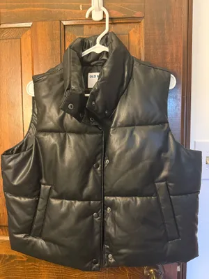 Old Navy Leather Vest Faux thumbnail 1