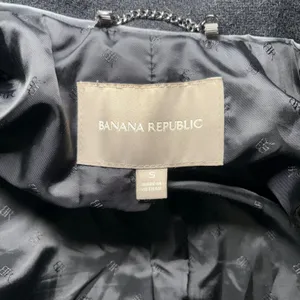 Banana Republic Black Wool Hooded Parka Pea Coat Womens Small Full Zip Snap Chic thumbnail 2