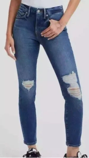 Good American | Good Legs Crop‎ Distressed Denim Jeans in size 8 / 29 stretchy thumbnail 1