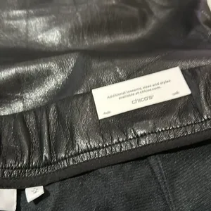 NWT Chico's Faux Leather Cutwork Hem Wide Leg Trousers Black US Size 16 thumbnail 4
