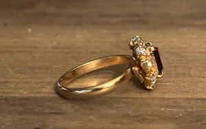 Vintage amethyst and rhinestones adjustable ring thumbnail 6