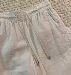White Linen Drawstring Pant  thumbnail 4
