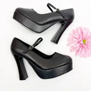 Demonia Dolly-50 Mary Jane Platform Heels Black Vegan Leather Goth Grunge Punk thumbnail 4