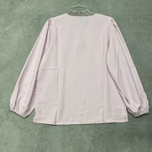 J Crew Shirt Womens Medium Tall Pink Puff Sleeve Satin Back Crepe Office BL712 thumbnail 7