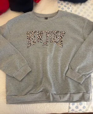 Shein Gray 'New York' Crewneck Sweatshirt thumbnail 1