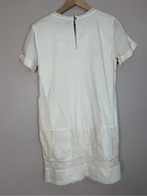 Abercrombie & Fitch Cream Cotton Lace Mini Shirt Shift Dress XS NEW $68 thumbnail 5