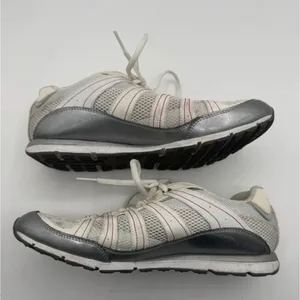 Skechers Sport Sneakers Mesh Lace Up Women 8.5 Silver White SN 12246 Gym Running thumbnail 6