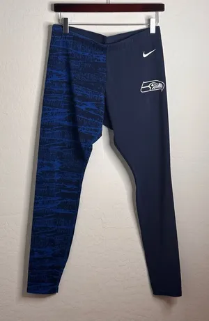 Nike Seattle Seahawks Women's Large Leg-A-See Logo Yoga Athletic Leggings thumbnail 1
