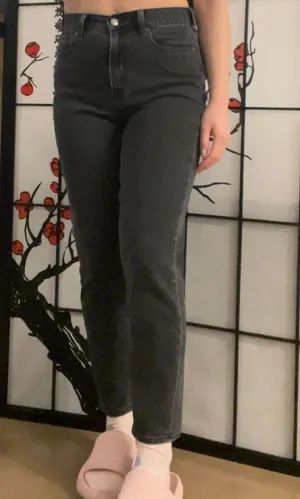 American Eagle Faded Black High-Waisted Mom Jeans thumbnail 3
