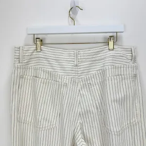 Madewell Low Slung Baggy Jeans Grey Railroad Stripe White Cream Rigid US 30 NWT thumbnail 12