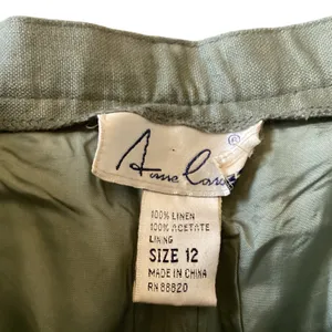 Anne Larson Linen Dress Pants Green Size 12 thumbnail 3