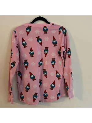 🇺🇸Lounge affair pink gnome and snowflake soft fleece like pajama SET thumbnail 6