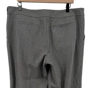 Ann Taylor Loft Marisa Houndstooth Wide Leg Trouser‎ Pants Black White Women 14 thumbnail 6